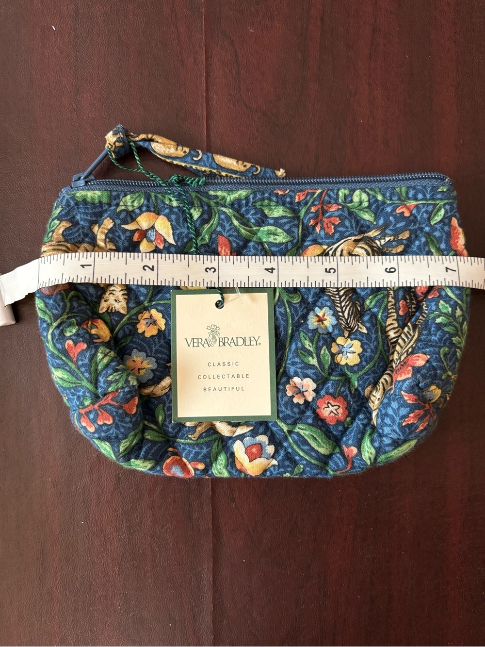 Vera Bradley Safari Floral Blue Backpack & Matching Card Case Set - Picture 11 of 12